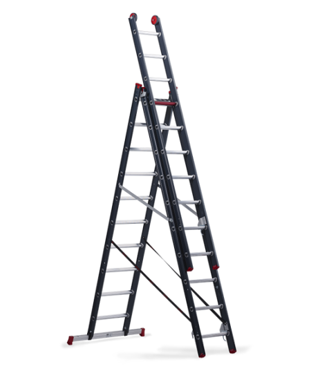 ALTREX Atlantis трехсекционная анодированная лестница 3Х10 ступ. (арт. 119310)