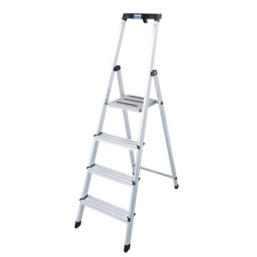 KRAUSE Safety Алюминиевая стремянка с большой полкой 4 ступ. (арт. 128942)