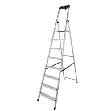 KRAUSE Safety Алюминевая стремянка с большой полкой 8 ступ. (арт. 128980)
